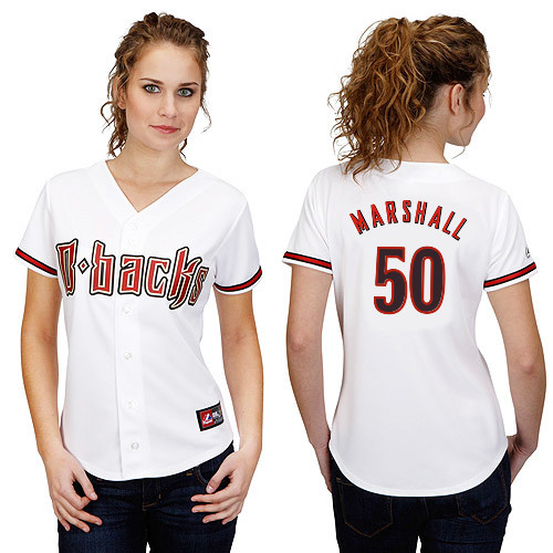 Evan Marshall #50 mlb Jersey-Arizona Diamondbacks Women's Authentic Home White Cool Base Baseball Jersey